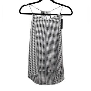 Express Barcelona Cami Size XS White Black Polka Dot Top NWT